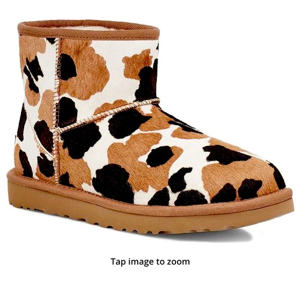 UGG® Classic Mini Cow Print Boots - Picture 2 of 10